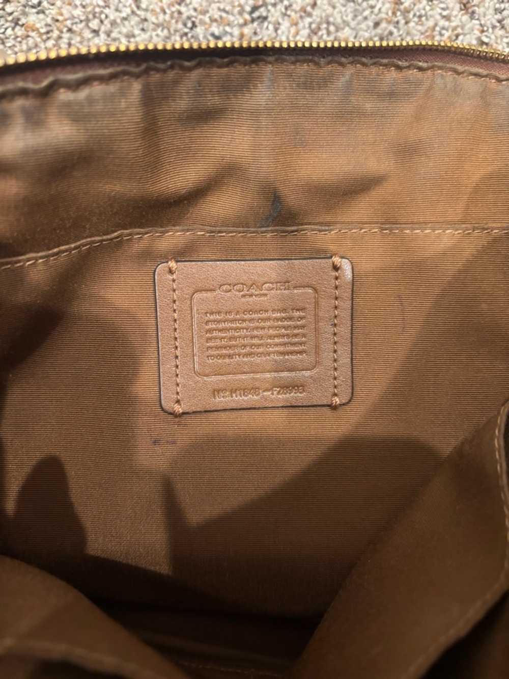 Coach TanBrown Pebbled Leather Satchel Crossbody Bag Gold Hardware - Picture 7 of 11